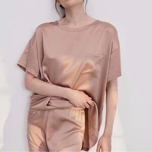 Lunya Washable Silk Top in Tan